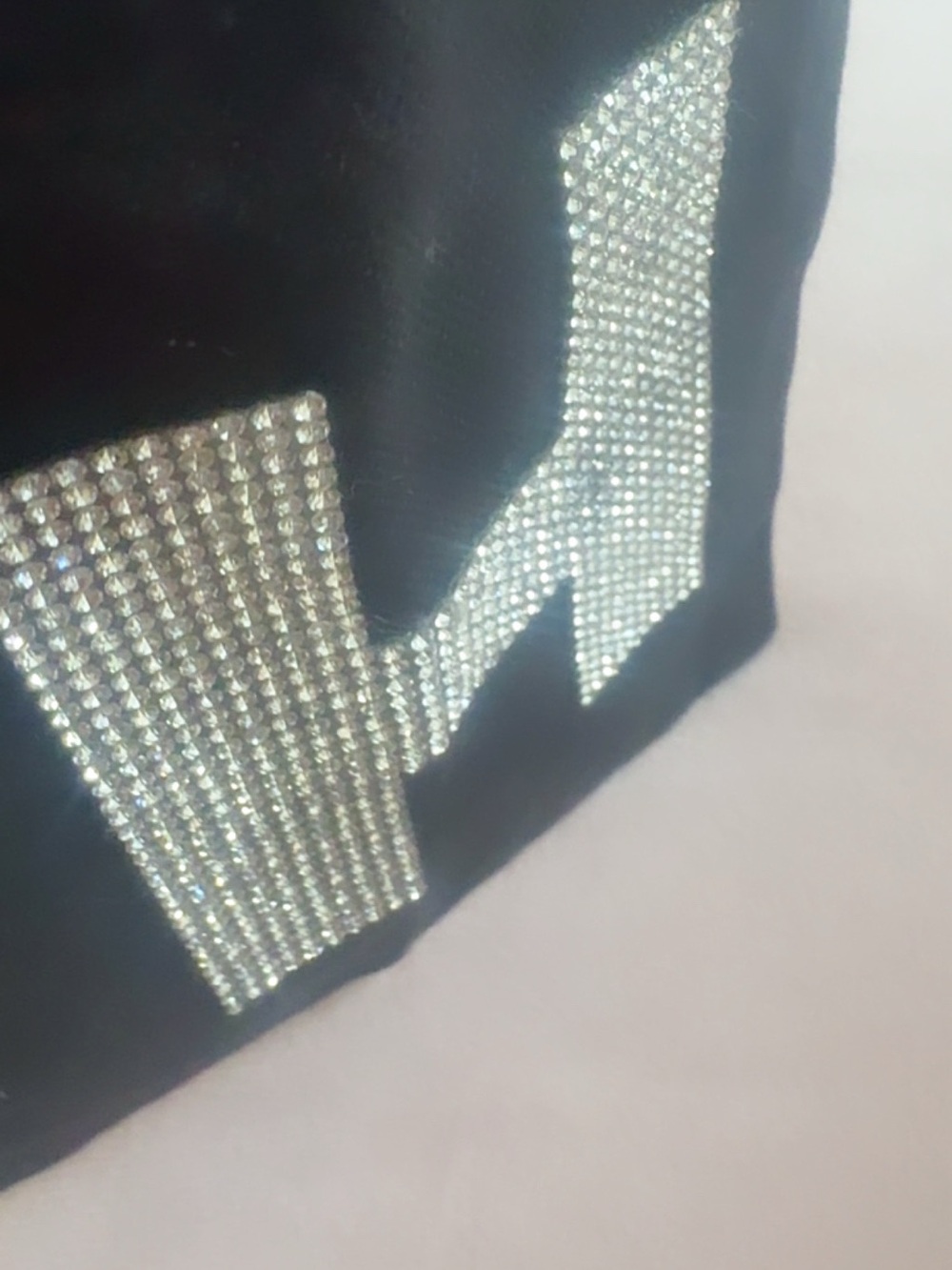 Two for one Black Rhinestone Accent Women's Accessory Bag and Black plain